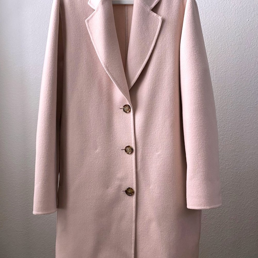 ACNE STUDIOS COAT LANDI DOUBLE FACE WOOL CASHMERE COAT PASTEL PINK SIZE 40 M - Picture 4 of 12